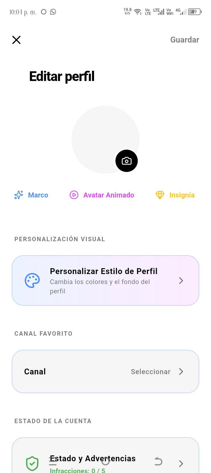 No aparece miniatura al actualizar el perfil