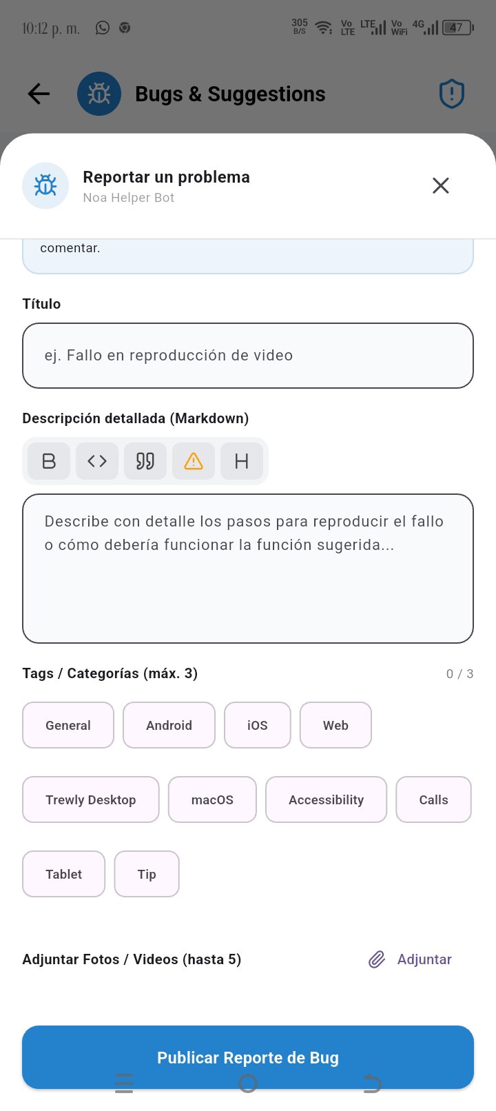 No tiene soporte para botones