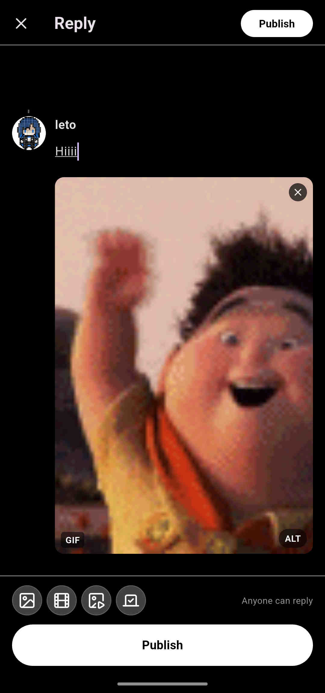 Gif recortado en las respuestas de los post