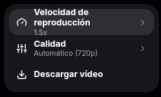 Falta de separacion entre las opciones en los videos
