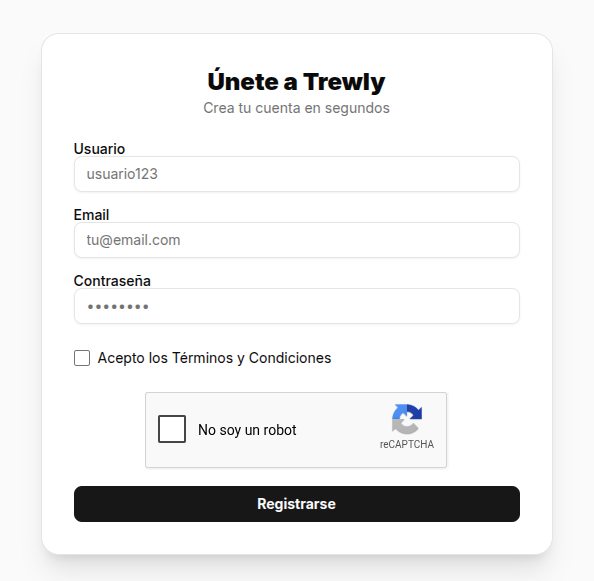 En Registro falta el boton de login y otro detalles